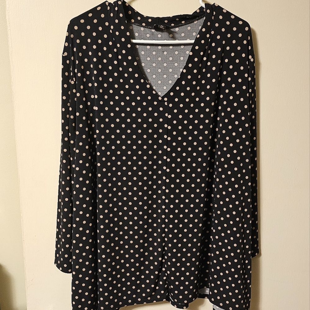 3x Black w/ brown polka dots 3/4 Sleeve